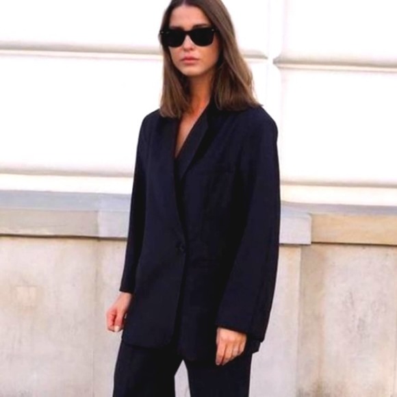 Ellen Tracy Linda Allard Blazer WOOL Sz 8  OVERSIZED BOXY Jacket Long Read - Picture 5 of 15